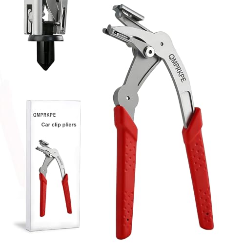 Car Clip Pliers, Trim Removal Tool for Door Panel Clips & Fasteners | Damage-free spring-loaded clip remover with stainless jaws. Ergonomic grip for one-hand use on door panels, bumpers and trim