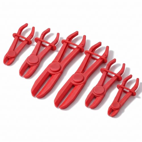 6 PCS Fuel Line Pinch Off Pliers, Hose Pinch Off Pliers Set, Non-Marring Fuel Line Clamp Pliers for Automotive Flexible Hoses, Gas Lines, Brake, Fuel Lines, Coolant & Radiator