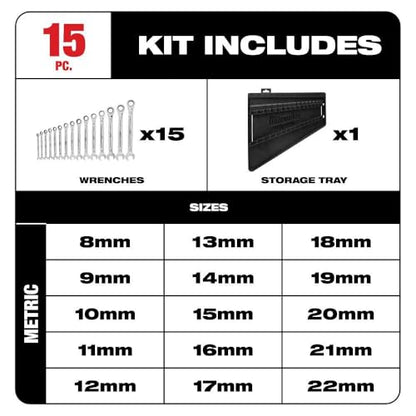 MLW48-22-9516 Ratcheting Combination Wrench Set Metric