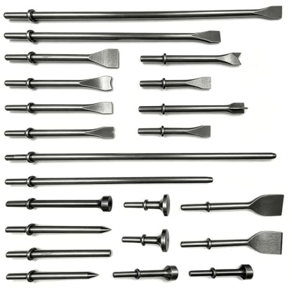 22 Pack Air Hammer Bits Attachments,0.401" Shank Chisel & Punch Bit Set,Cr-Mo Alloy Steel Punch (22 Pack Air Hammer Bits Set) - size: 22 Pack Air Hammer Chisel & Punch Bit Assortment