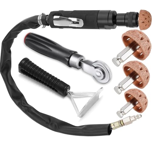 Tire Repair Set Polish Patch Tools 2500rpm Low Speed Air Tire Buffer Grinder Buffing Wheel 55mm,42mm,38mm with Tire Patch Roller Tire Inner Liner Scraper