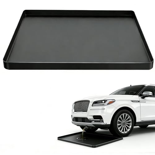 Oil Drip Pan for Under Car 27" x 27" Silicone Oil Spill Mat for Garage, Oil Change Mat with 0.78" Raised Edge,Reusable Oil Drain Pan,Oil-Proof, Non-Slip,Garage Floor Protector-Black - color: 27"-27"Black