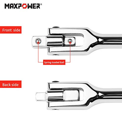 MAXPOWER 1/2-Inch and 3/8-Inch Drive Dual-drive 24-Inch Breaker Bar Flex Handle - size: 24 inch Dual Drive 3/8"+1/2"