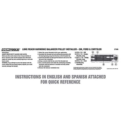 OEMTOOLS Long-Reach Harmonic Balancer/Pulley Installer Kit with Fasteners