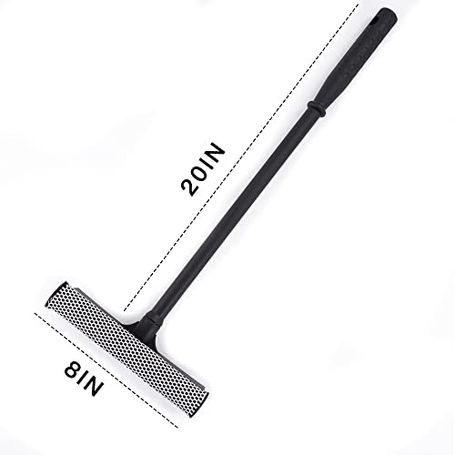 Matthew Cleaning All Purpose Window Squeegee Window Cleaner Tool,Car Squeegee Windshield Cleaning Sponge and Rubber Squeegee,2-in-1 Window Cleaner Sponge(8'') and Soft Rubber with Pole 20’’(6Pack) - size: 8'' Blade