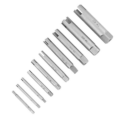 10Pcs/Set Steel Broken Head Taps Stripped Screw Remover Kit Tap Extractor Set (#C 656g/23.1oz)
