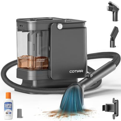 Portable Carpet Spot Cleaner Machine, Handheld Upholstery Cleaner with Pet Hair Brush & Cleaning Solution, for Pet Stains Couch Furniture Household Fabric Cleaning - color: Black-1