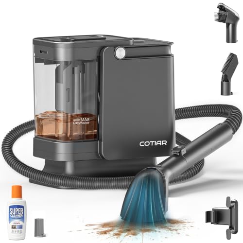 Portable Carpet Spot Cleaner Machine, Handheld Upholstery Cleaner with Pet Hair Brush & Cleaning Solution, for Pet Stains Couch Furniture Household Fabric Cleaning - color: Black-1