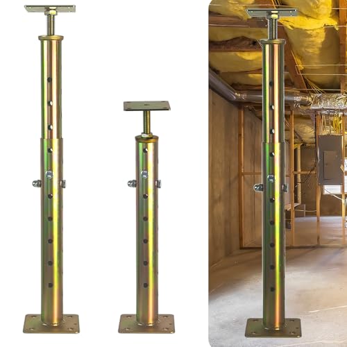House Floor Jacks Post Pole for Leveling, 18-35 Inches Adjustable Post Basement Support Pole Jacks, Heavy Duty Telescoping Jacks for Leveling, Floor Joist Jack for House Lifting Temporary Support