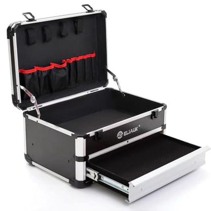 E ELIAUK Tool Box Tool Organizer Storage Cabinet Carry Case Tool box with DrawersSilver - color: Silver