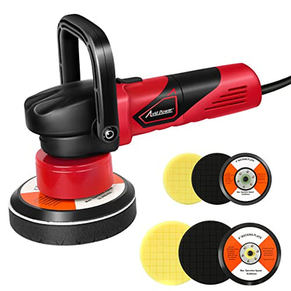 AVID POWER Buffer Polisher, 5-inch/6-inch Dual Action/DA Polisher for Car Detailing, Random Orbital Car Buffer Polisher Waxer Kit with 6 Variable Speed, 4Pcs 5-inch & 6-inch Polishing Pads - color: Black&red