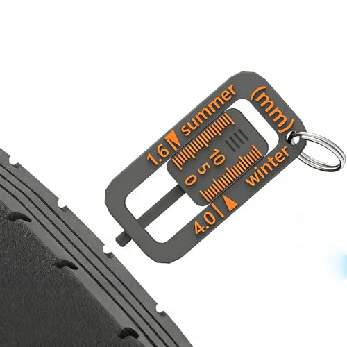 2Pcs Tire Tread Depth Gauge Keychain, Portable Easy Read Tire Tread Measure Tool, Tire Wear Gauge Tread Checker Suitable for Cars, Trucks, Motorcycles, SUVs, Vans