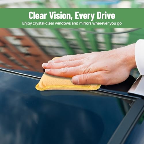 Evelots Windshield Cleaner Tool 4-Pack - Car Window & Glass Cleaning Tool, Inside Windshield Cleaner, Auto Windshield Cleaning Kit for Interior Car Windows - Yellow - size: Yellow - Set of 4
