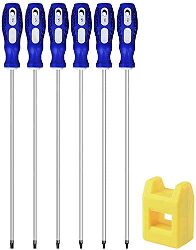 12 inch Long Security Torx Screwdriver Set, PH1 Magnetic Hex Torx with T10 T15 T20 T25 T27 T30 Security Screwdrivers 6-Piece