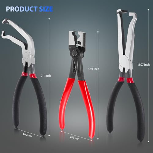 Electrical Disconnect Pliers 3pack Fuel Line Pinch Clamp Crimp Tools | Automotive Tools Connector Clamps, Ignition Coil Safety Wire Plier, for Cars Trucks Clamp Repair - color: Carbon Steel