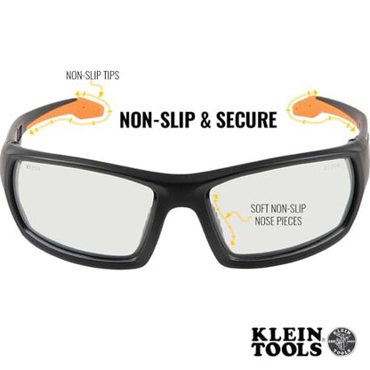 KLEIN TOOLS 60537 Safety Glasses, Professional PPE Protective Eyewear with Full Frame, Scratch Resistant and Anti-Fog, Indoor/Outdoor Lens - style: Indoor/Outdoor Lens