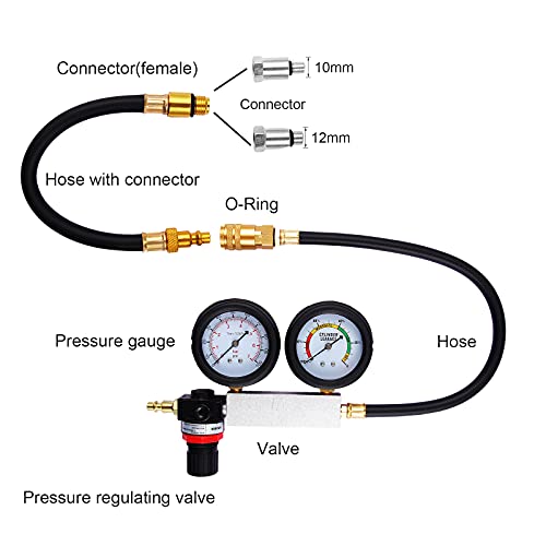 Engine Compression Tester Automotive, Cylinder Leak Down Tester Kit, Multi-Function for Gasoline Engines, Pressure Check & Leakage Rate Test for Cars, Trucks, Motorcycles