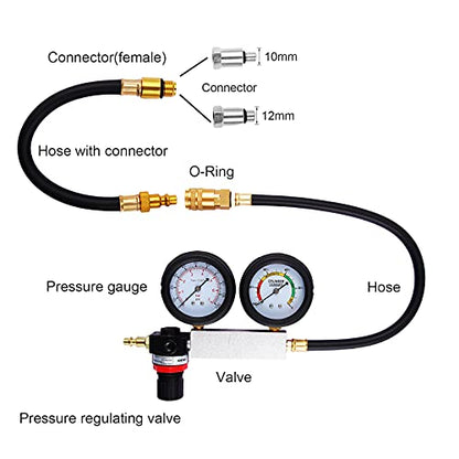 Engine Compression Tester Automotive, Cylinder Leak Down Tester Kit, Multi-Function for Gasoline Engines, Pressure Check & Leakage Rate Test for Cars, Trucks, Motorcycles