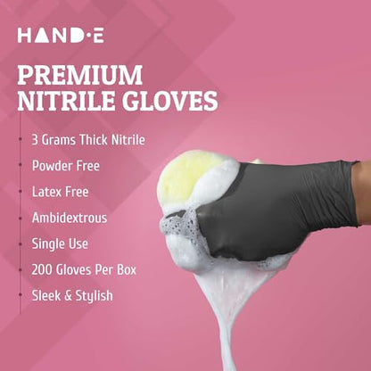 Hand-E Touch Disposable Grey Nitrile Gloves 50 and 200 Count, Latex Free Medical Gloves - color: Gray (X Large)