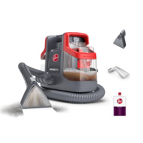 Hoover Spotless Mini Portable Spot Cleaner FH12300, Carpet and Upholstery Cleaner for Stairs, Furniture, Pet Messes and Cars, Compact Design, Easy Fill Tank, Self-Cleaning Hose, Lightweight