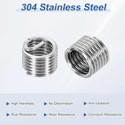 PATIKIL Wire Thread Inserts M3x0.5 Metric 1.5D 4.3mm, 20Pcs 304 Stainless Steel Helical Coiled Wire Screw Threaded Sleeve Sheath for Mechanical Equipment Automotive Repairs - size: M3x0.5, 4.3mm