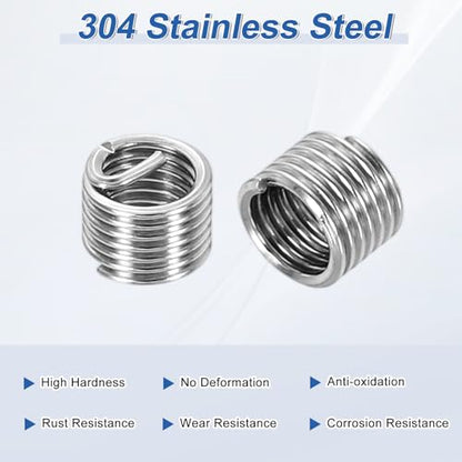 PATIKIL Wire Thread Inserts M3x0.5 Metric 1.5D 4.3mm, 20Pcs 304 Stainless Steel Helical Coiled Wire Screw Threaded Sleeve Sheath for Mechanical Equipment Automotive Repairs - size: M3x0.5, 4.3mm