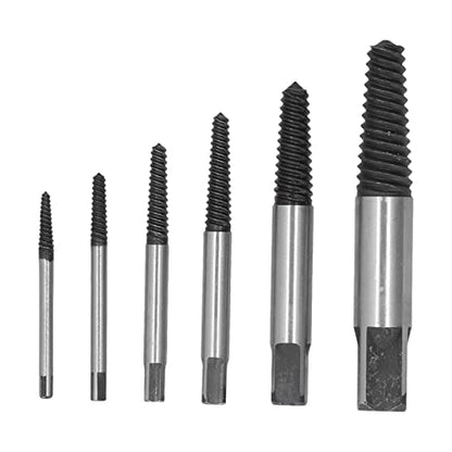 Screw Extractor Kit 6 Pieces | Left Hand Drill Bit Set for Removing Damaged Screws, Bolts & Pipes | Easy Screw Remover Tool for Automotive & Home DIY