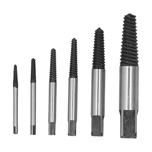 Screw Extractor Kit 6 Pieces | Left Hand Drill Bit Set for Removing Damaged Screws, Bolts & Pipes | Easy Screw Remover Tool for Automotive & Home DIY