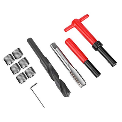 Jeanoko 11Pcs M16x2 Thread Repair Kit Stainless Steel Twisted Drill Tap Wrench Threaded Insert Tool for High Voltage Switchgear