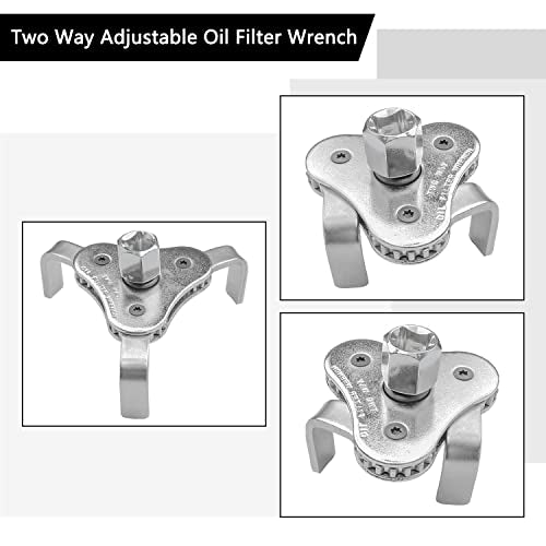 Universal Adjustable Oil Filter Wrench, Carbon Steel, 3-Jaw Design, 2.5-4.5 Inch Range, Suitable for Cars, Trucks, Motorcycles, Lawn Mowers - style: Silver 2 1/8-4 1/2 Inch