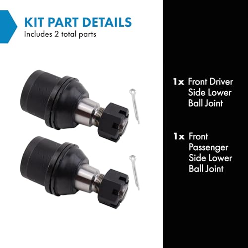 TRQ Front Lower Driver and Passenger Side Ball Joint Set Compatible with 2014-2022 Ram 2500 2013-2022 3500 - style: PSA48834