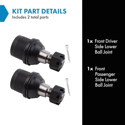TRQ Front Lower Driver and Passenger Side Ball Joint Set Compatible with 2014-2022 Ram 2500 2013-2022 3500 - style: PSA48834