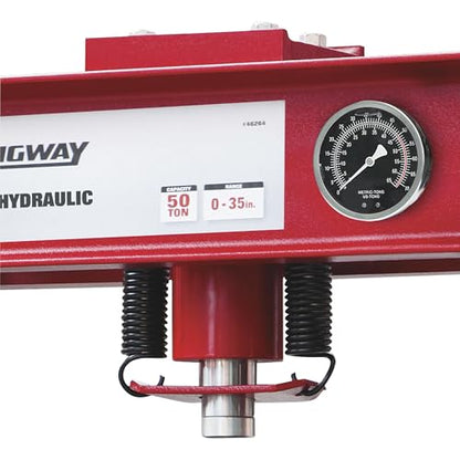 Strongway 50-Ton Pneumatic Shop Press with Gauge and Winch | Controlled pressing, automotive repair, bearing service, straightening/fabrication, heavy shop use - style: 50 ton