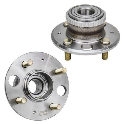 Detroit Axle - 2pc Rear Wheel Bearing and Hubs Assembly with ABS Ring & 4-Lug for Honda Civic 1992-1995/1999-2000, Civic del Sol 1995-1997, Acura Integra 1990-2001, 4-Wheel ABS - style: 513105-DA x2/Pair