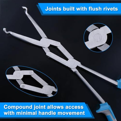 SPEEDWOX 3pcs 13-Inch Long Reach Double Joint Ring Nose Pliers - XL Pivot for Hose Grip 1/3" 3/4" Diameter Removal in Narrow Spaces - style: 3PCS Hose Grip Pliers