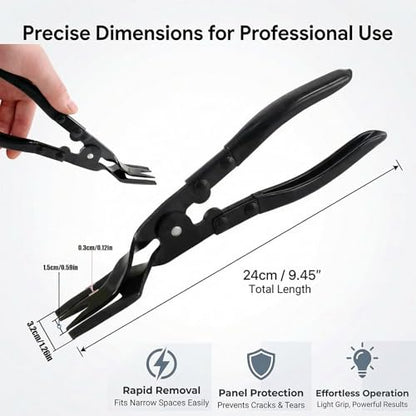 Automotive Panel Clip Pliers - Car Panel Upholstery Trim Clip Removal Tool Plier, Interior Clip Fastener Rivet Push Pin Panel Pliers, Repair Tool for Car Vehicle Dashboard Clip Remover Plier - color: Black