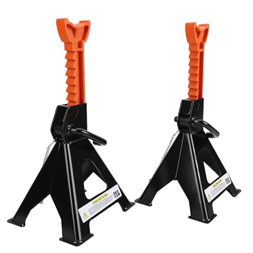 Asixxsix Car Jack Stand, 3 Ton Capacity 11.2-16.8 Inch Adjustable Height 2PCS Set Adjustable Auto Jack Stands Heavy Duty Steel Stand with Double Locking Mechanism for Small SUV
