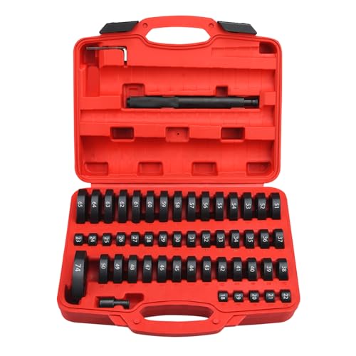 52 in 1 Custom Bushing Driver Set Custom Bushing Bearing & Seal Driver Set Installer Bush Removal Puller Bearing Press Tool Kit Transmission Wheel Axle Bearing Race Seal