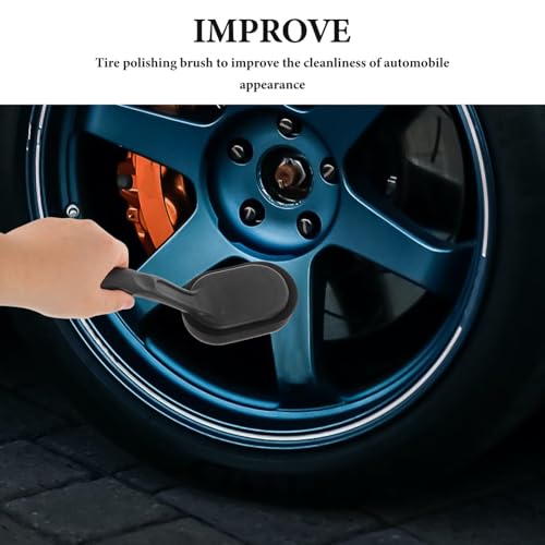Car Waxing Brush Set with Replaceable Sponge Pads for Tire Polishing, 6pcs Tire Shine Application Kit for Car Detailing and Cleaning Tools