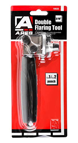 ARES 18025-3/16-Inch Double Flaring Tool - Includes Flaring Tool and Op1/Op2 Punch - Creates Double Flares on 3/16-Inch Steel, Nickel & Copper Tubing - size: 3/16-Inch Double Flaring Tool