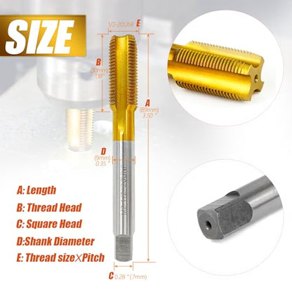1/2"-20 UNF Thread Tap,1/2"-20 UNF M2 HSS Right Hand Thread Milling Tap - size: 1/2"-20UNF
