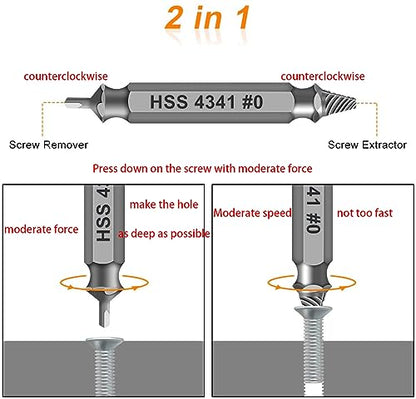 Gifts for Men,Damaged Screw Extractor Set,Christmas Stocking Stuffers for Adults Men Him,Mens Gifts for Dad,Husband,Stripped Screws Bolt Drill Bit Tools for Easy Removal of Rusty Broken Screw