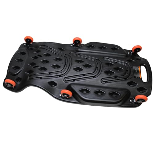 K Tool International XD74942 42" Automotive Creeper: High-Density Polyethylene Body, 440lb Capacity, Six 3" Swivel Casters, Ergonomic Head/Neck Pads, Dual Tool Trays, Low Profile Garage Design