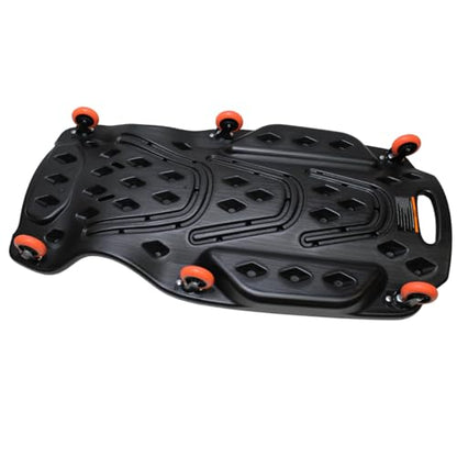 K Tool International XD74942 42" Automotive Creeper: High-Density Polyethylene Body, 440lb Capacity, Six 3" Swivel Casters, Ergonomic Head/Neck Pads, Dual Tool Trays, Low Profile Garage Design