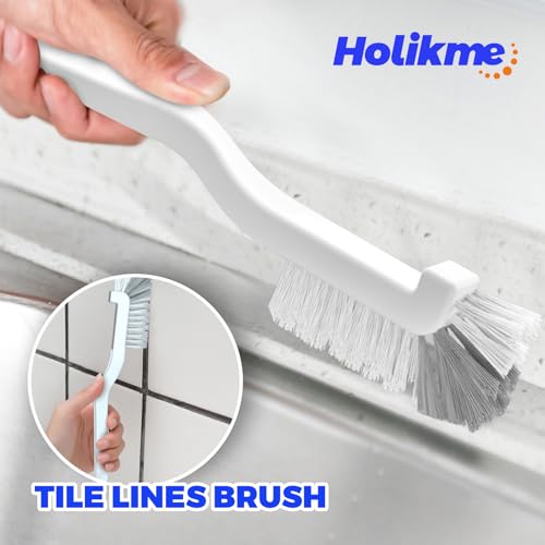 Holikme 6 Pack Dish Brush with Handle Kitchen Cleaning Brush Set for Pot, Pan, Kitchen Sink Abrasive Wheel Brushes (Green) - color: Green