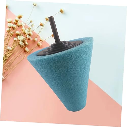 GLEAVI Automotive Cone-Shaped Buffing Pads for Car Wheel Hub Cleaning Long-Lasting Reusable Sponge Polishing Tool for Reach Areas Light Blue