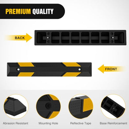 Nilight 36 Inch Parking Curb - 2 Pack Heavy Duty Rubber Garage Driveway Wheel Parking Stopper Blocks for Cars, SUVs, and Trucks - size: 36" 2-Pack