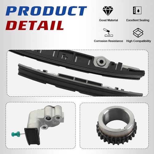 3.5L Engine VQ35DD Timing Chain Kit | Fit For Nissan Pathfinder & Infiniti QX60 V6 3.5L 2017-2024 Replace OE# 130856KA1B 130706KA1C 150436KA0A 130286KA0A - size: Timing Chain Kit 3.5L 2017-2024