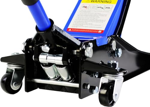 3 Ton Low Profile Floor Jack, Heavy Duty Floor Jacks with Dual Pistons Quick Lift Pump, Steel Car Jack Adjustable Height 3.3"-18.5", Hydraulic Trolley Floor Jack 3 Ton/6600 LBS Capacity, Blue - color: Blue - 3 Ton(Dual Pump), Lift 3.3"-18.5"