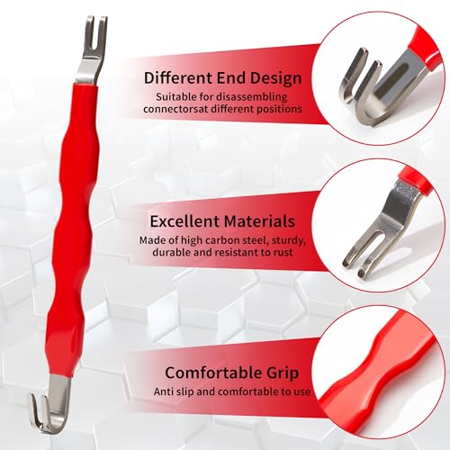 4Pcs Automotive Electrical Disconnect Pliers Set | High Carbon Steel Electrical Connector Pliers, Fuel Line Disconnect Tool & Terminal Separator Removal Kit for Vehicles Trucks
